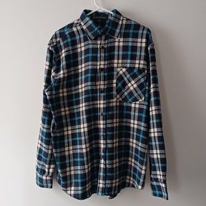 Mens Shirt Urban Republic Button Up Casual Blue Plaid Flannel Long Sleeve XXL